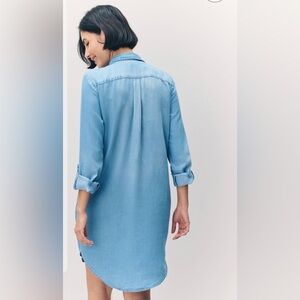 White House Black Market Light Blue Chambray Shirt Dress